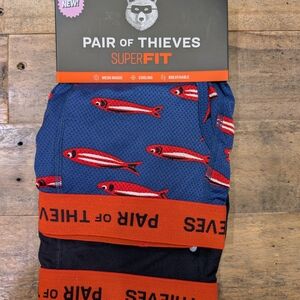 Pair of Thieves SuperFit Blue Red Fish Boxer Briefs, Size XL